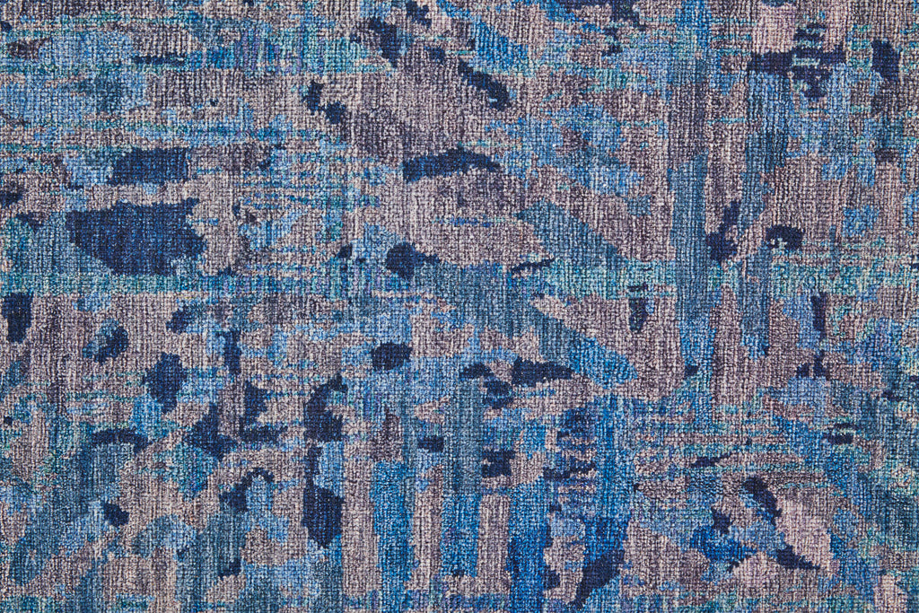 Mathis Transitional Abstract Blue Tan Area Rug (7'10" x 9'10")