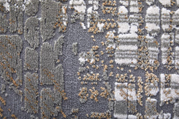 Waldor Modern Abstract Gray Silver Taupe Area Rug (1'8" x 2'10")