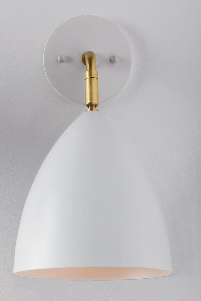 Gia Wall Sconce - Aged Brass/White