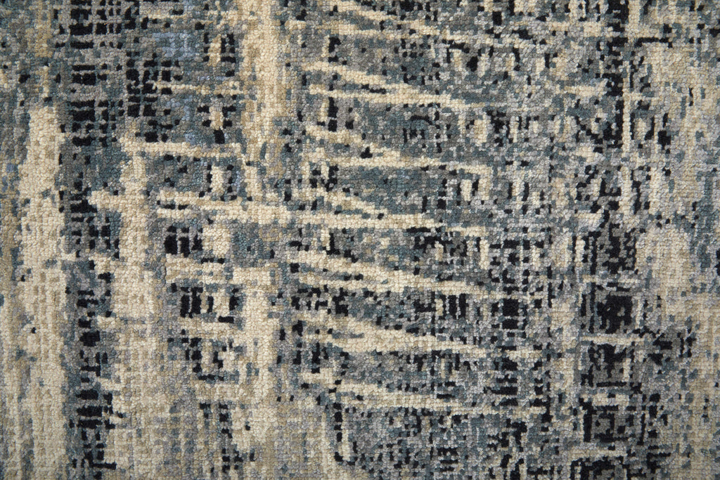 Sumner Modern Abstract Gray Blue Silver Area Rug (7'9" x 9'9")