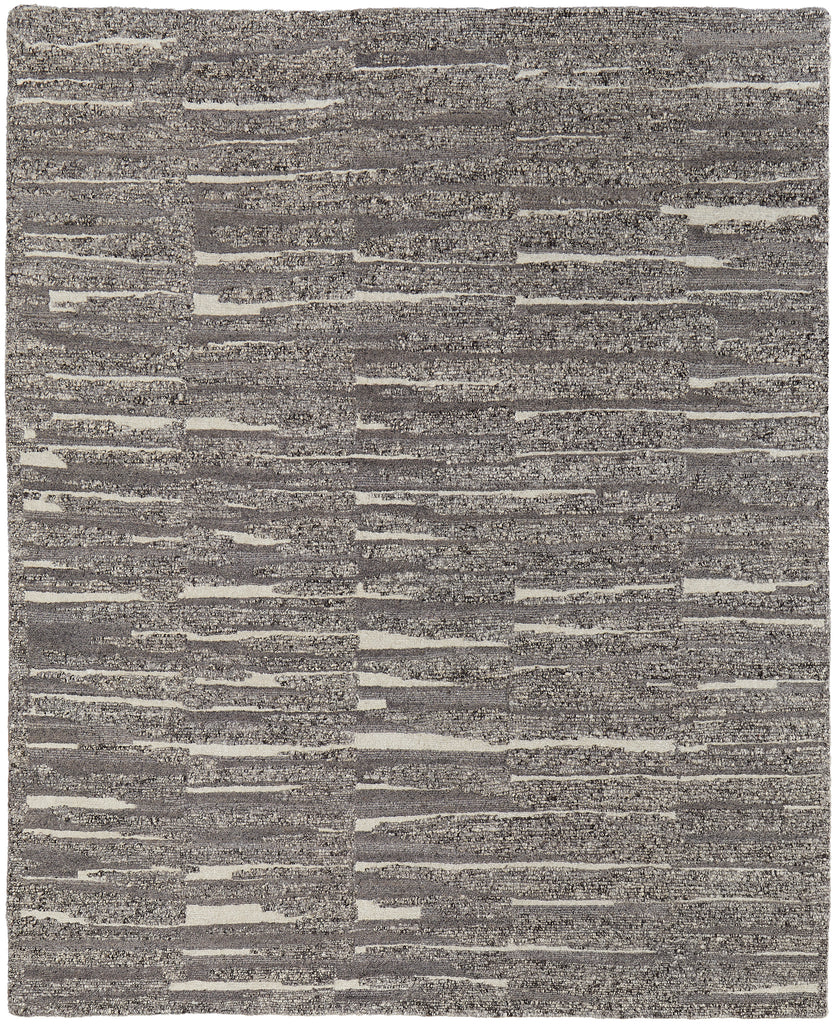 Navaro Modern Abstract Gray Taupe Ivory Area Rug (2' x 3')