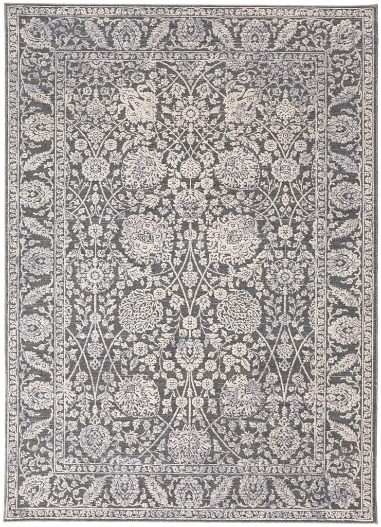 Thackery Transitional Oriental Taupe Ivory Area Rug (7'10" x 9'10")