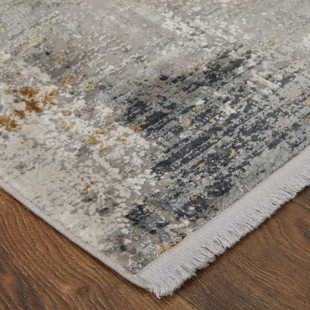 Cadiz Modern Abstract Ivory Taupe Gray Area Rug (7'9" x 11')