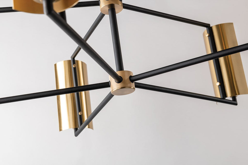 Emerson Chandelier - Carbide Blk & Brushed Brass