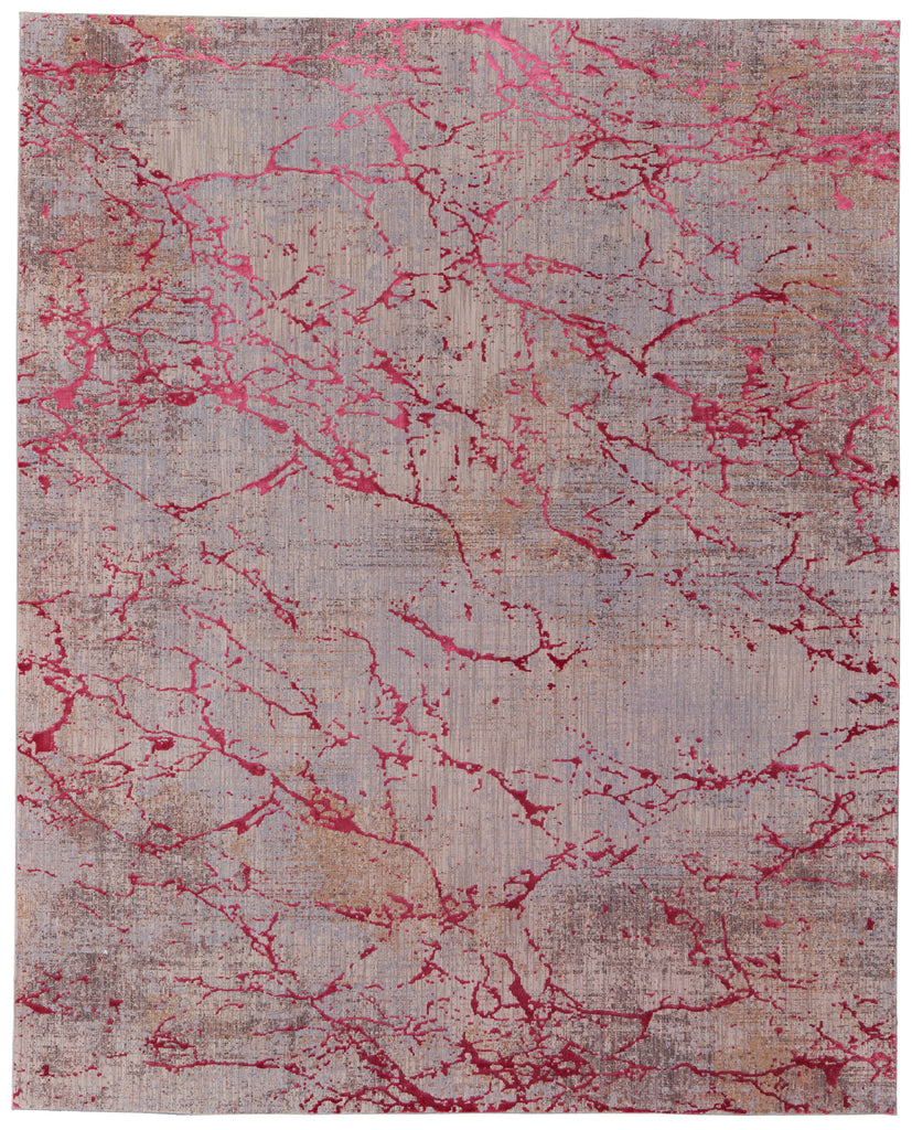 Pryor Modern Abstract Pink Gray Taupe Area Rug (12' x 15')