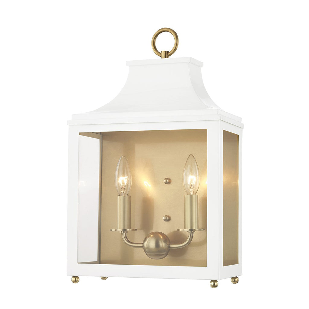 Leigh Wall Sconce - Aged Brass/White