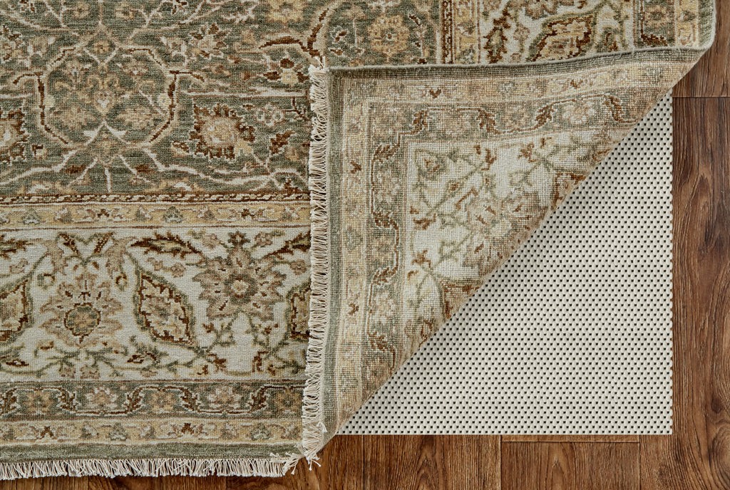 Zander Transitional Oriental Ivory Gray Brown Area Rug (11'6" x 15')