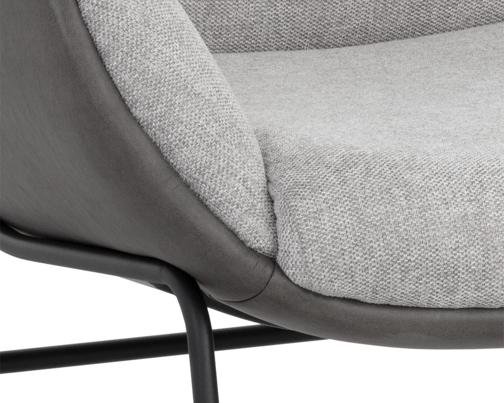 Lucier Lounge Chair - Belfast Heather Grey / Bravo Ash