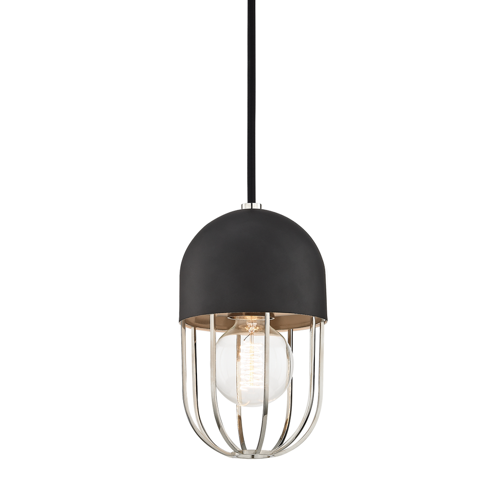 Haley Pendant - Polished Nickel/Dusk Black