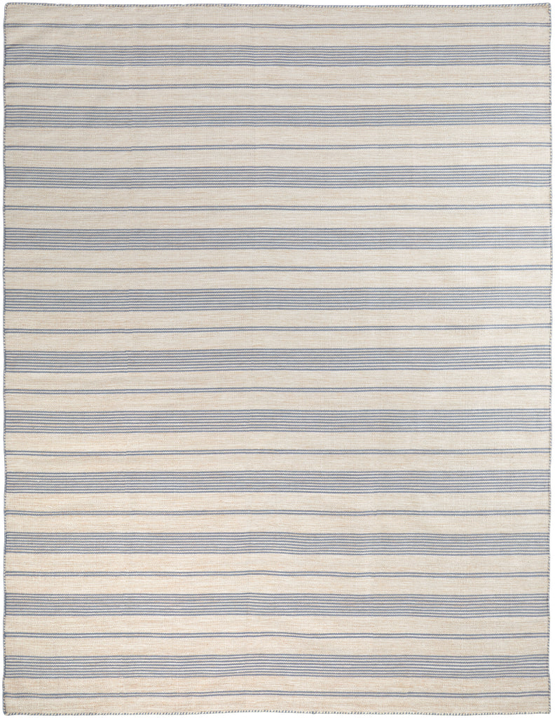 Duprine Transitional Stripes Blue Ivory Tan Area Rug (10' x 14')