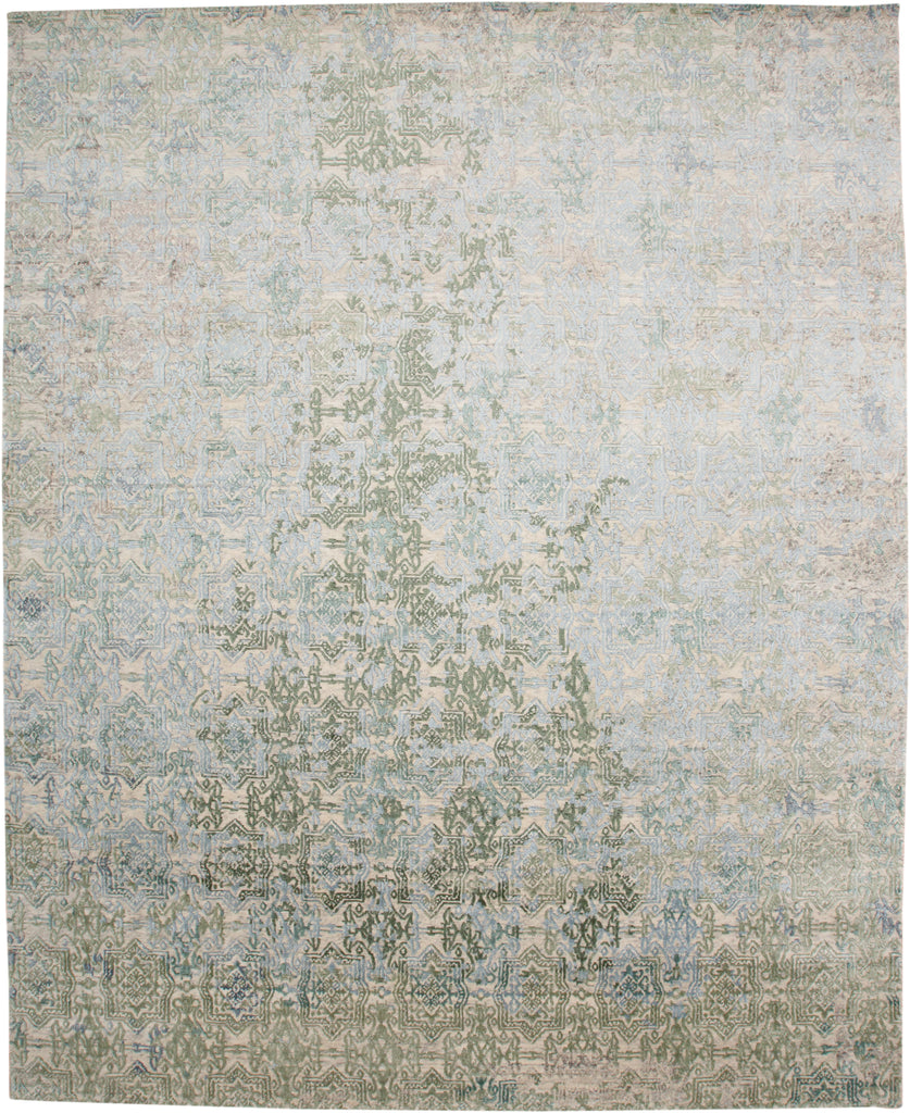 Hayden Modern Distressed Tan Green Gray Area Rug (8'6" x 11'6")