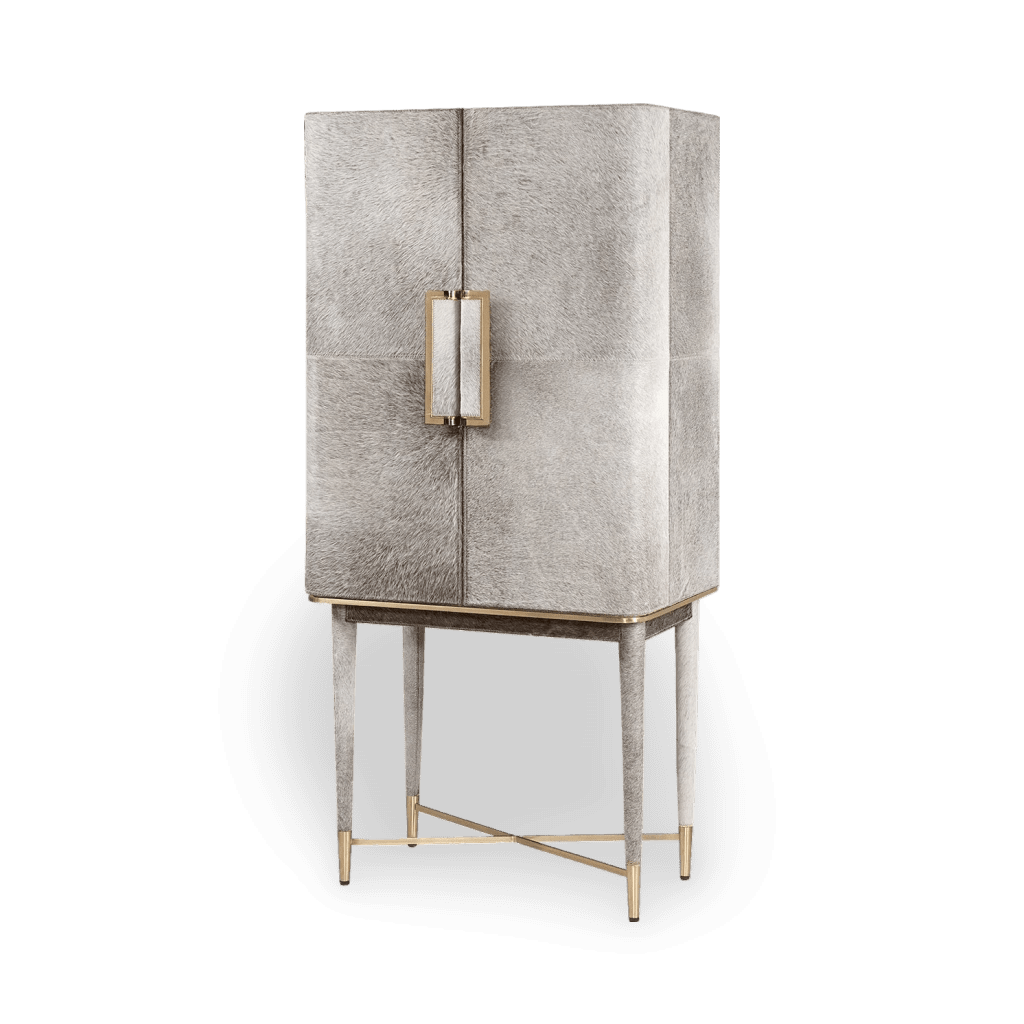 Florian Tall Bar Cabinet - Gray