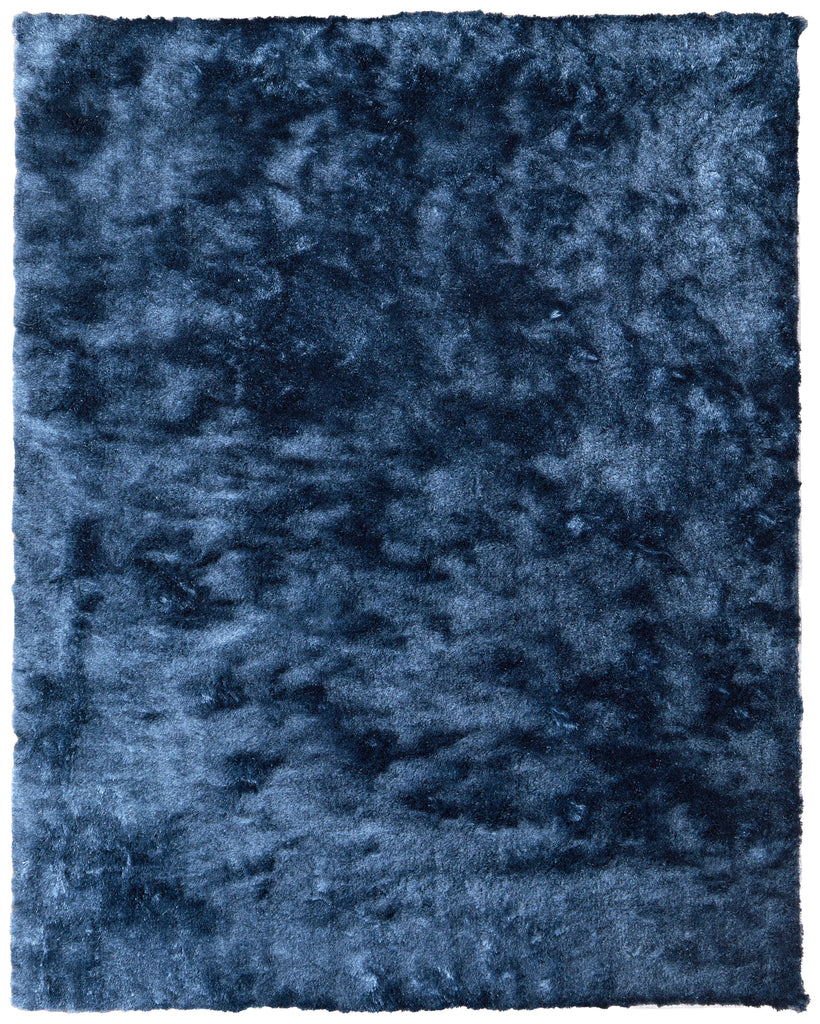 Indochine Modern Solid Blue Black Area Rug (7'6" x 9'6" / Pattern 1)