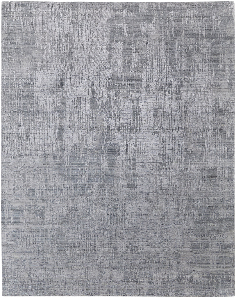 Eastfield Modern Abstract Blue Silver Area Rug (2' x 3')