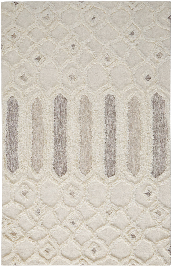 Anica Transitional Abstract Ivory Taupe Tan Area Rug (8' x 10')