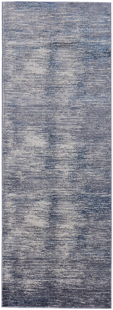 Indio Modern Gradient Ombre Blue Gray Ivory Area Rug (2'10" x 7'10")