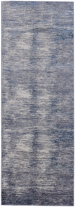 Indio Modern Gradient Ombre Blue Gray Ivory Area Rug (9'2" x 12')