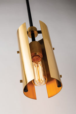 Emerson Pendant - Carbide Blk & Brushed Brass