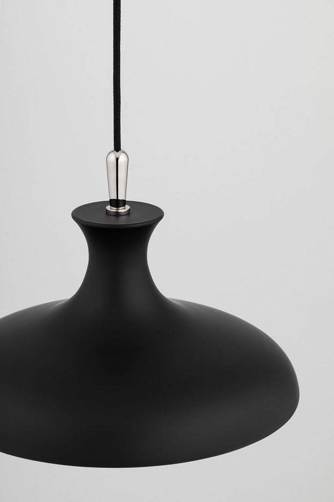 Cassidy Pendant 10" - Polished Nickel/Dusk Black