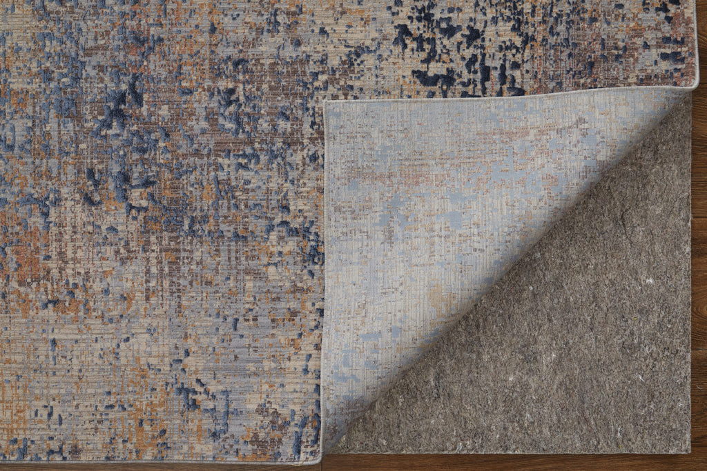 Pryor Modern Watercolor Blue Tan Brown Area Rug (5' x 8')