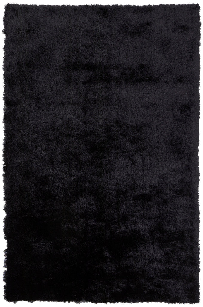 Indochine Modern Solid Black Area Rug (7'6" x 9'6")