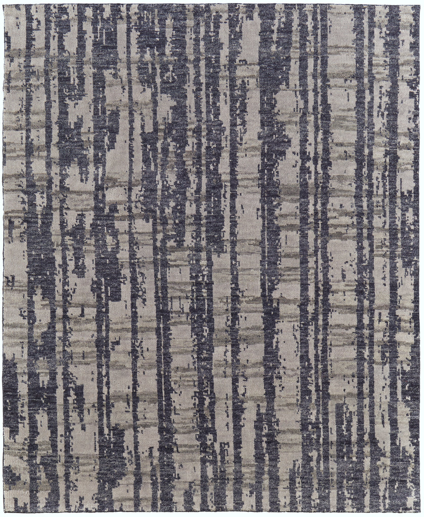 Altmar Modern Abstract Blue Gray Taupe Area Rug (11'6" x 15')