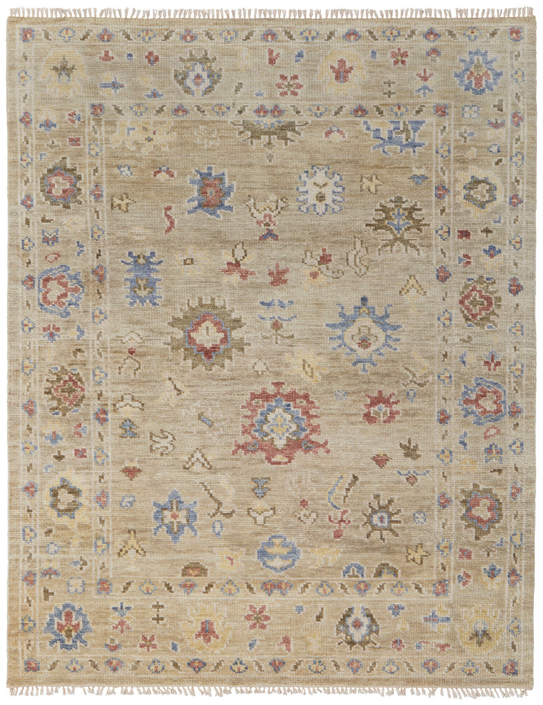 Fillmore Transitional Floral Botanical Brown Tan Blue Area Rug (9' x 12')