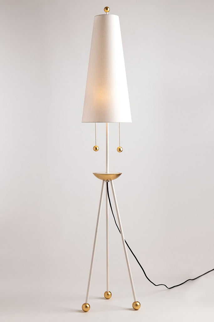 Liza Floor Lamp - Gold Leaf/White