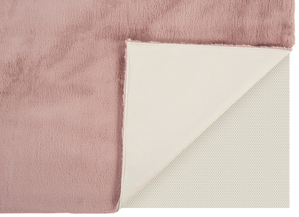 Luxe Velour Transitional Solid Pink Area Rug (5' x 7')