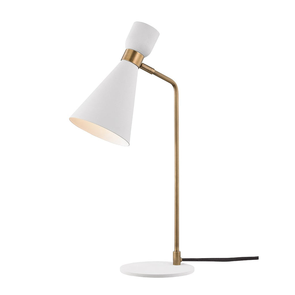 Willa Table Lamp - Aged Brass/White