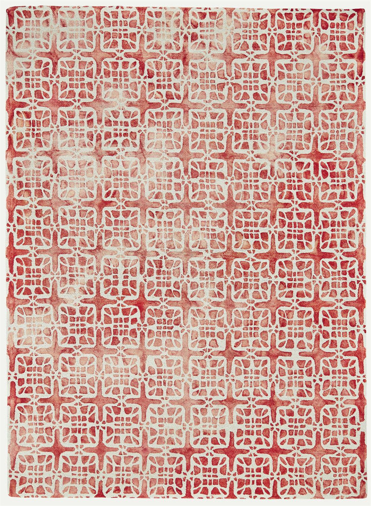 Lorrain Modern Geometric Pink Ivory Area Rug (2' x 3')