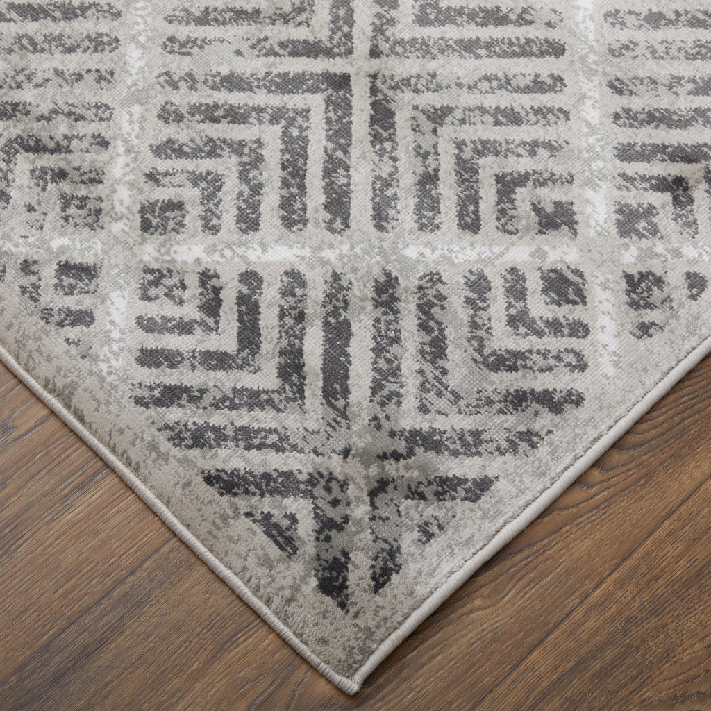 Katari Modern Geometric Gray Tan Black Area Rug (2'2" x 4')