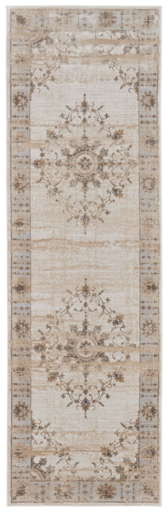 Celene Traditional Bordered Tan Brown Gray Area Rug (2'6" x 8')