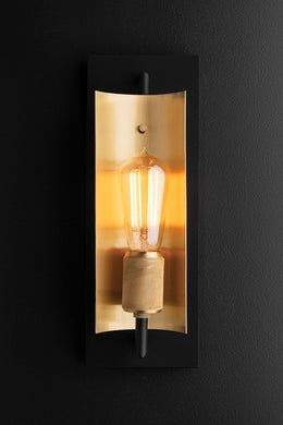 Emerson Wall Sconce - Carbide Blk & Brushed Brass