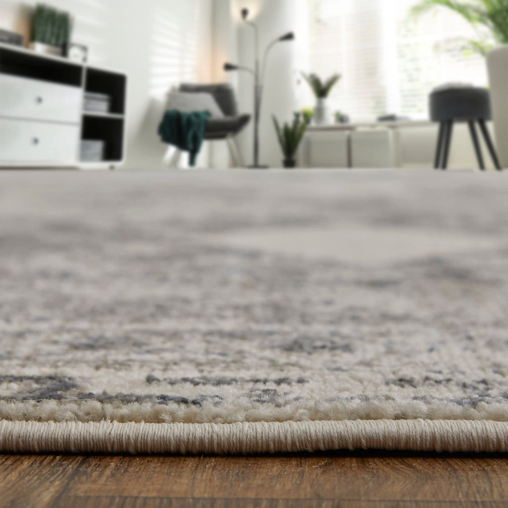 Kano Transitional Distressed Ivory Taupe Gray Area Rug (10'2" x 13'9" / Pattern 1)