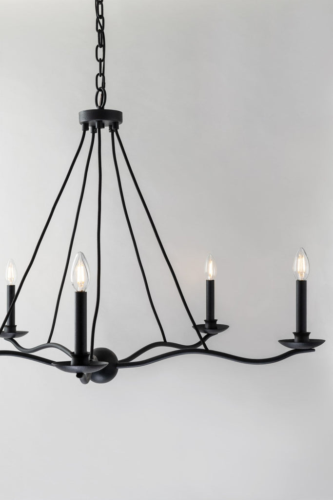 Sawyer Chandelier  - Forged Iron, 42", 9 Lamps