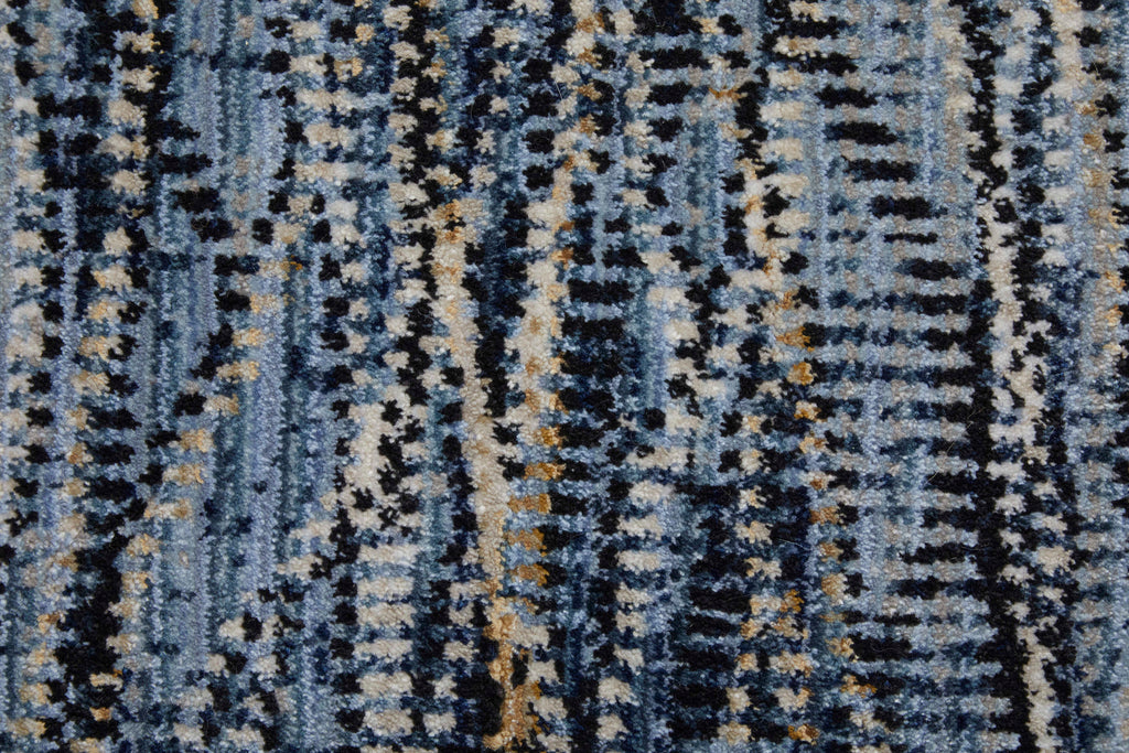 Sonora Modern Abstract Blue Ivory Tan Area Rug (9' x 12'8")