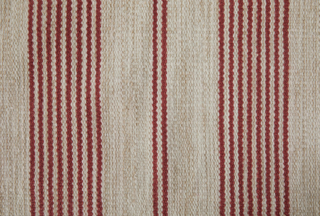 Duprine Transitional Stripes Red Ivory Area Rug (5' x 8')