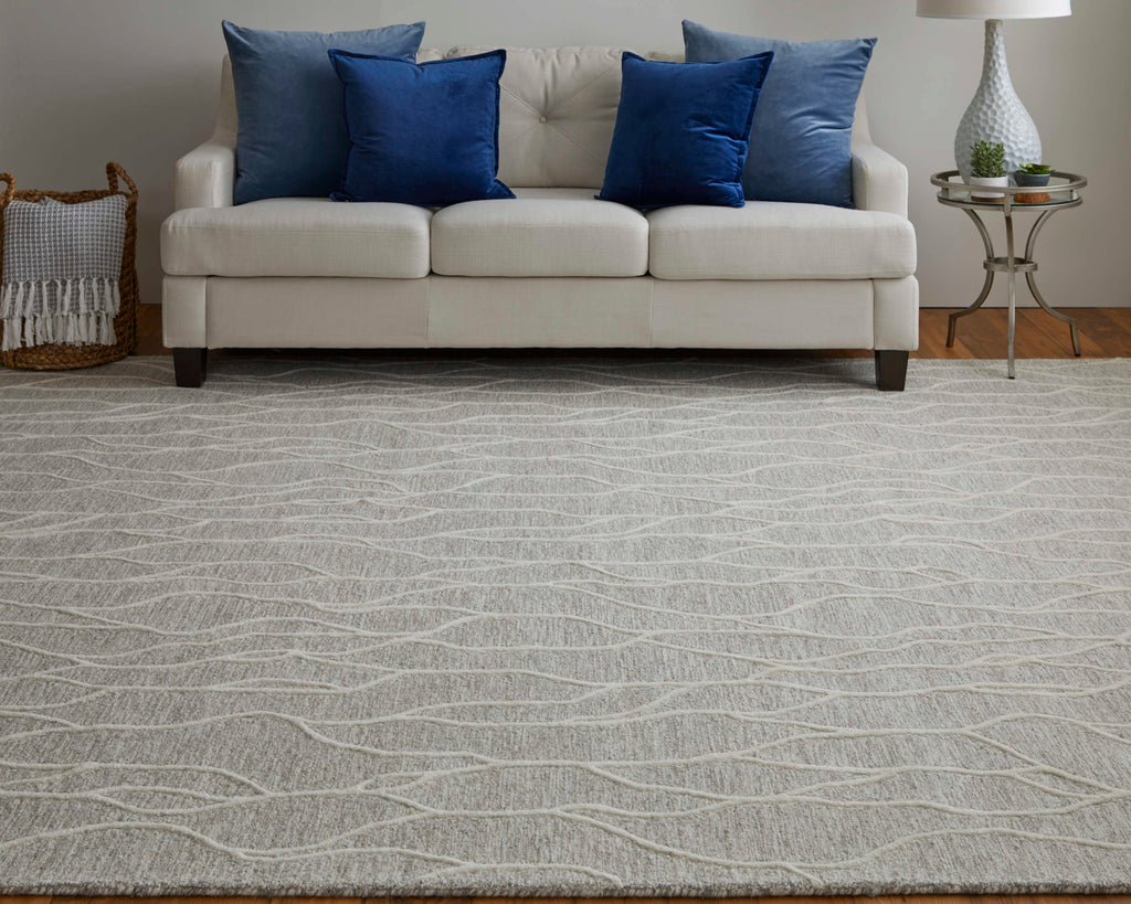 Enzo Transitional Abstract Taupe Ivory Area Rug (12' x 15')