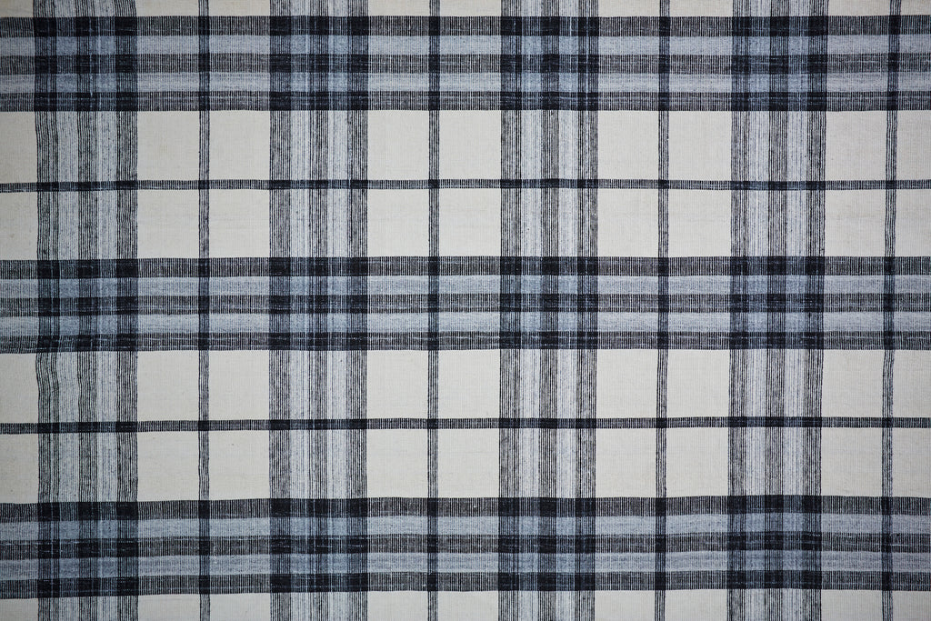 Crosby Transitional Plaid Ivory Blue Black Area Rug (2' x 3')