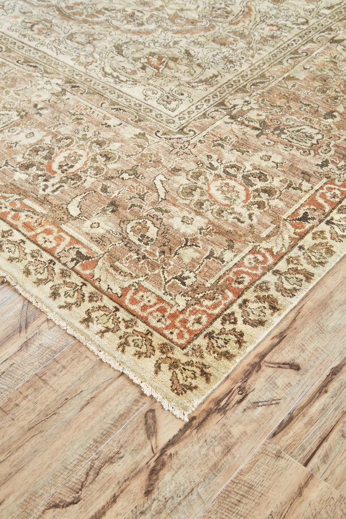 Ouray Traditional Oriental Tan Brown Taupe Area Rug (5'6" x 8'6")