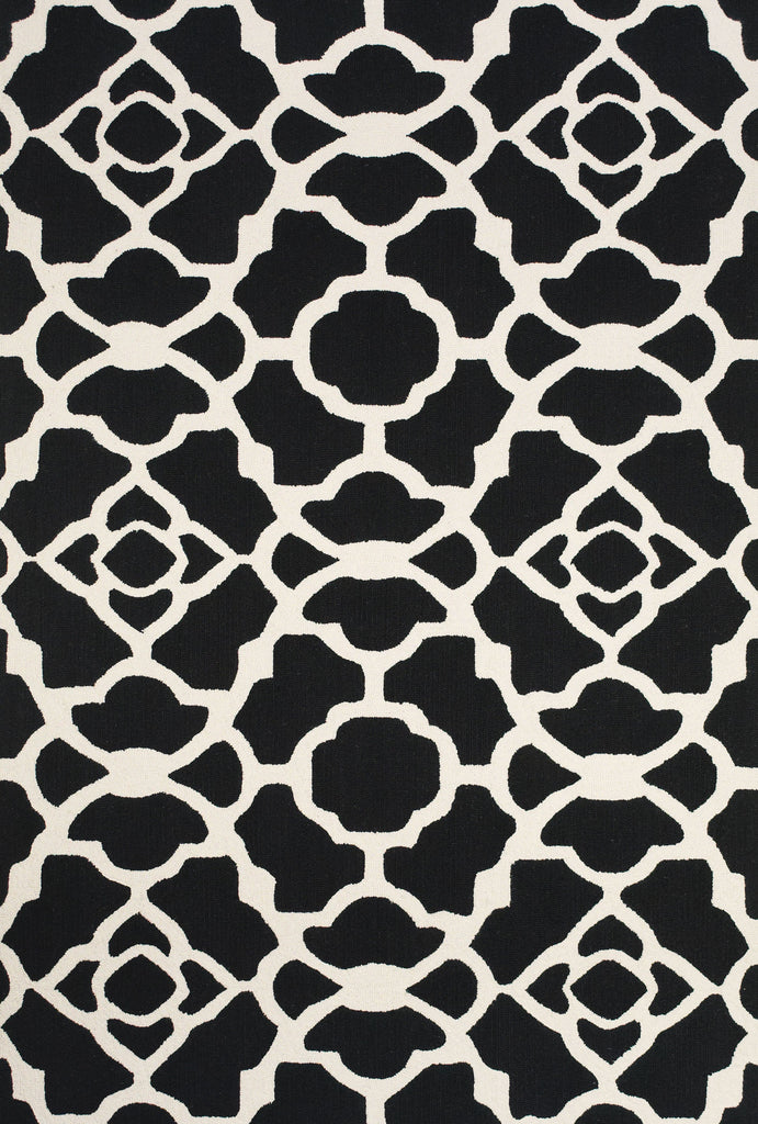 Cetara Modern Abstract Black White Area Rug (2' x 3')