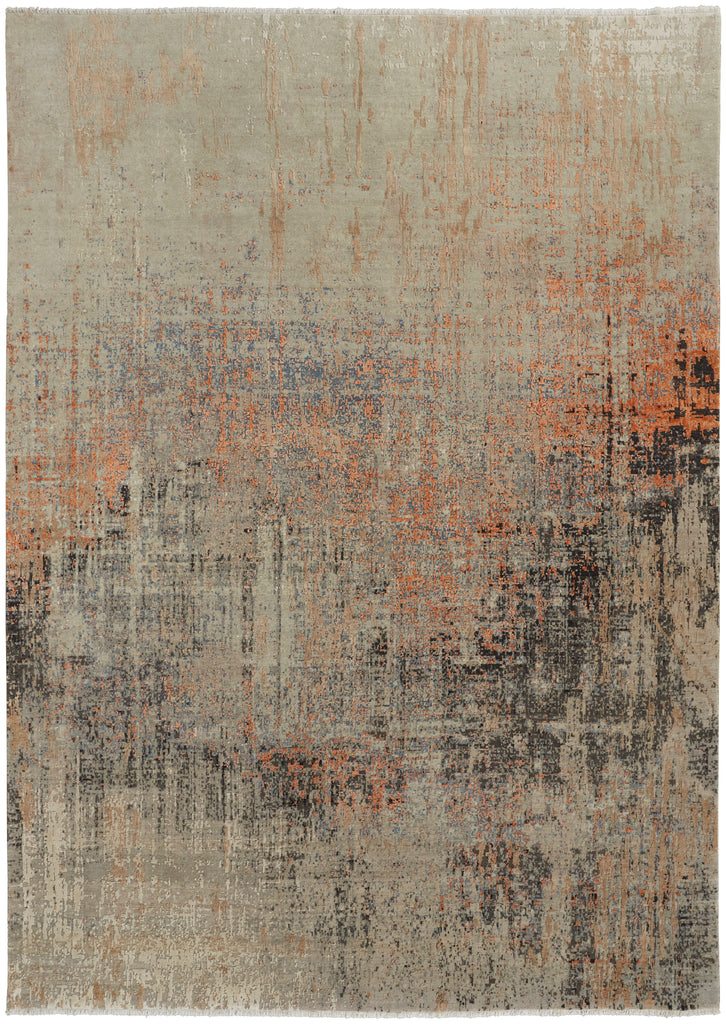 Conley Modern Abstract Taupe Gray Tan Area Rug (9'6" x 13'6")