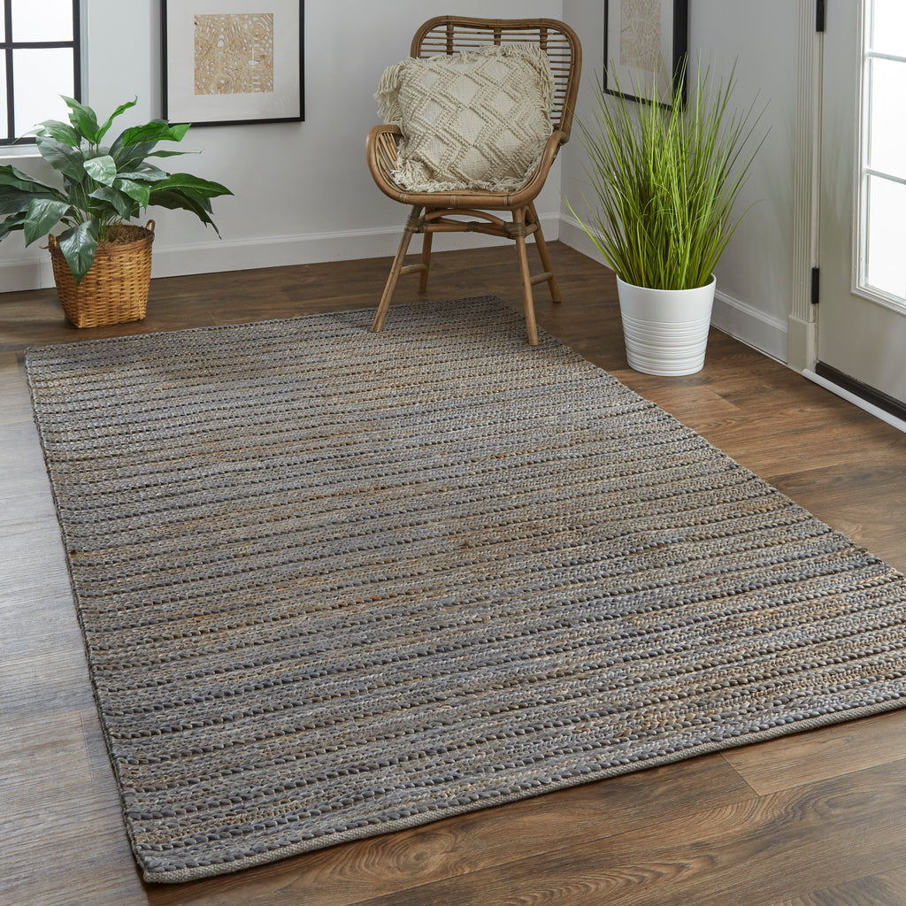 Kaelani Transitional Abstract Blue Brown Taupe Area Rug (8' x 11')