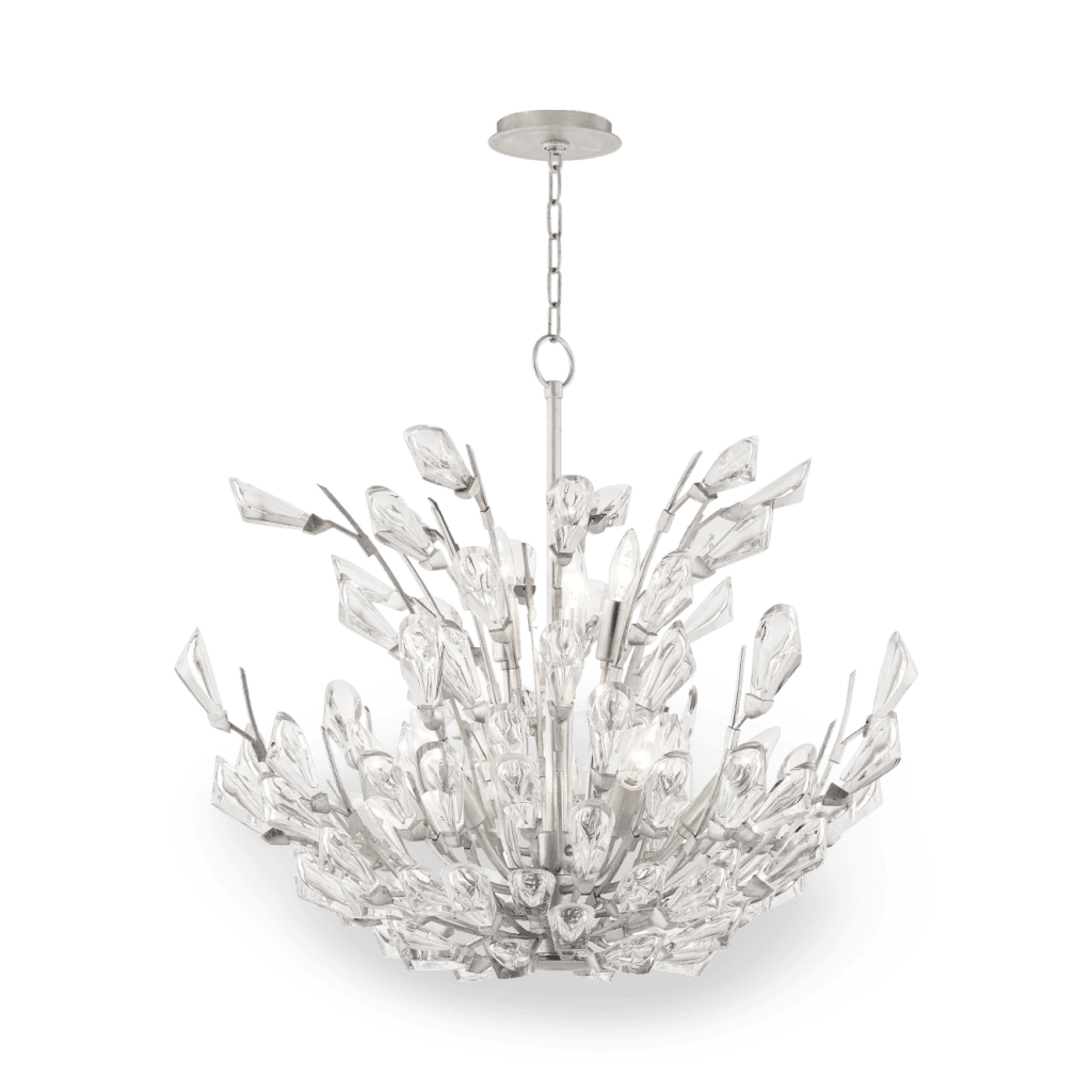 Tulip Chandelier 21" - Silver Leaf