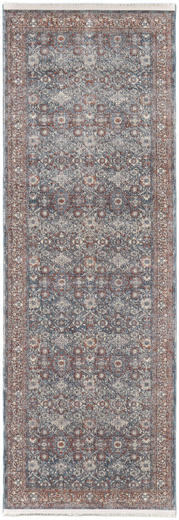 Marquette Transitional Oriental Blue Red Area Rug (2' x 3')