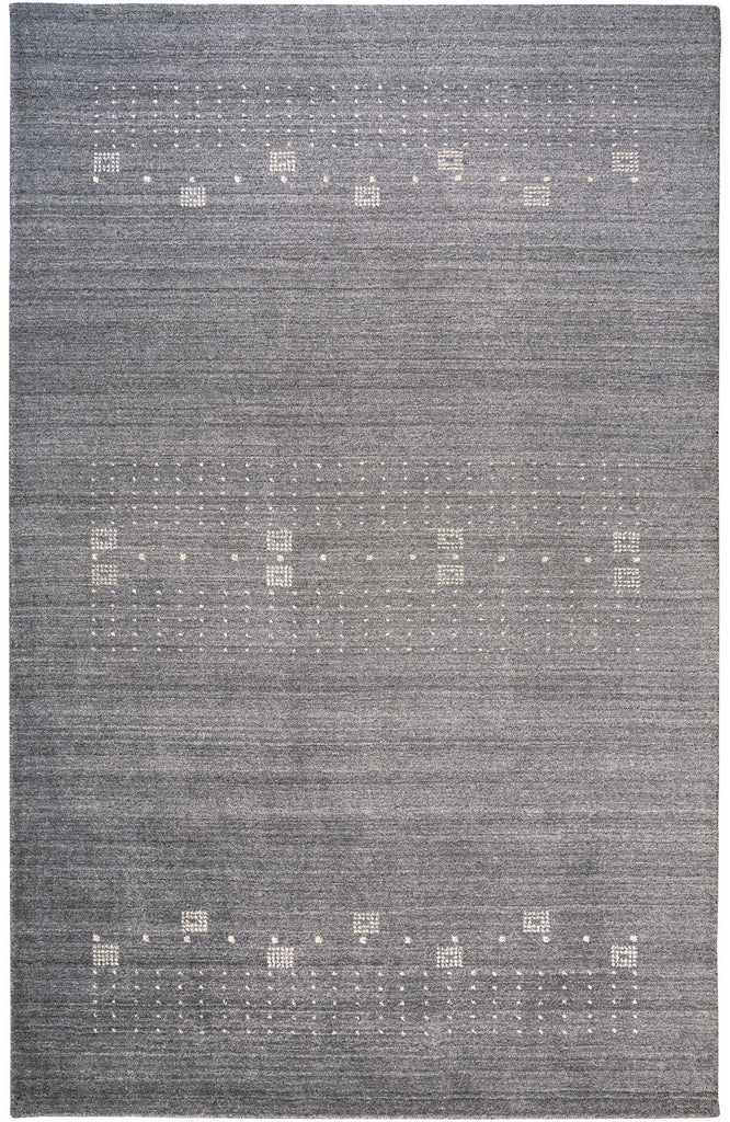 Legacy Transitional Solid Gray Ivory Area Rug (8'6" x 11'6")