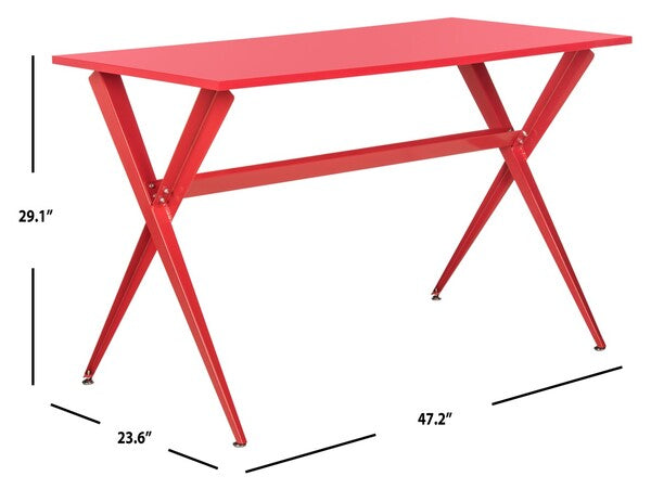 Chapman Cross - Leg Red Metal Desk