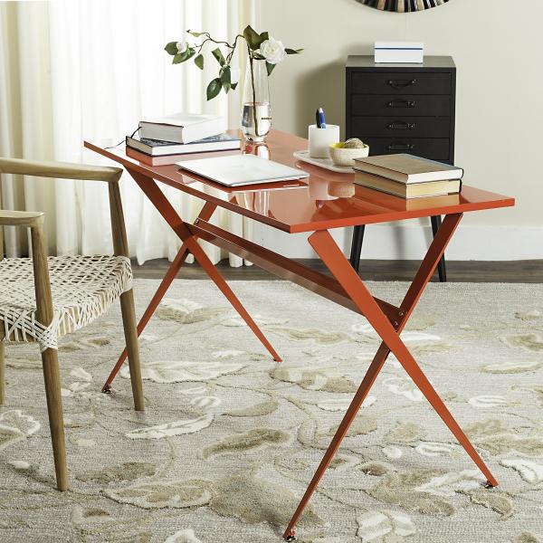 Chapman Cross - Leg Red Metal Desk