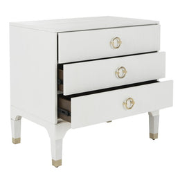 Lorna 3 Drawer Contemporary Night Stand, White